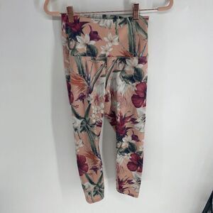 Evolution And Creation Women's Floral Print High Rise Yoga Leggings Size Medium